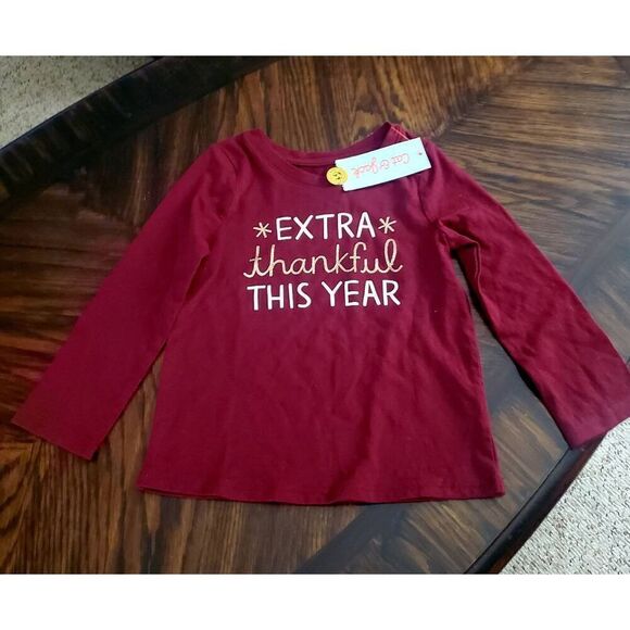 NWOT CAT AND JACK TODDLER THANKFUL SHIRT - Picture 1 of 4